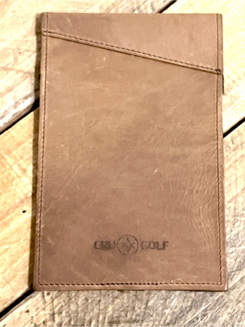 Cru Golf WGC Dell Match Play Genuine Distressed Leather Scorecard Holder - Picture 2 of 5